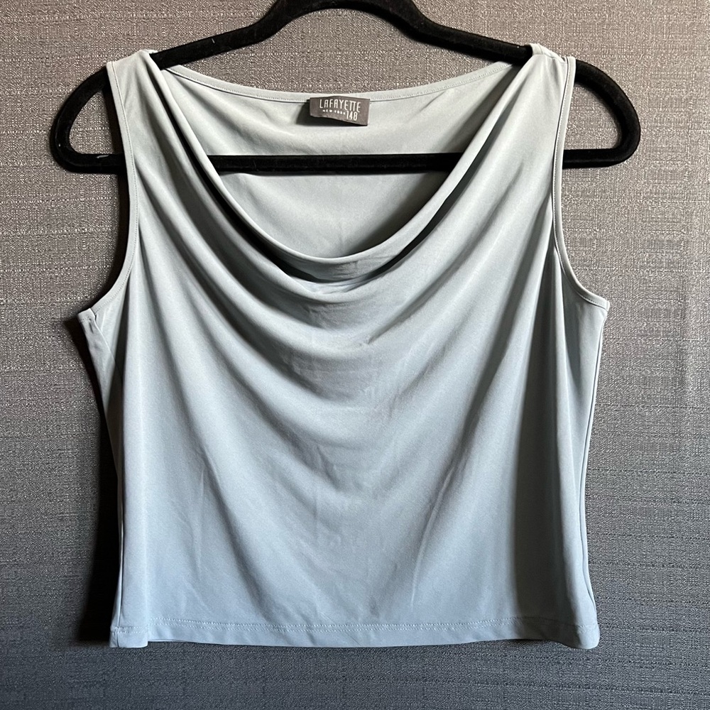 Vintage Lafayette New York 148 Sleeveless Blouse w Cowl Neck